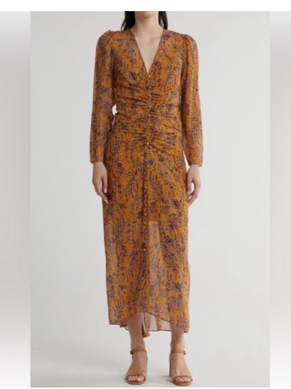 Veronica Beard Ferrara Silk Dress In Saffron Multi NWT
